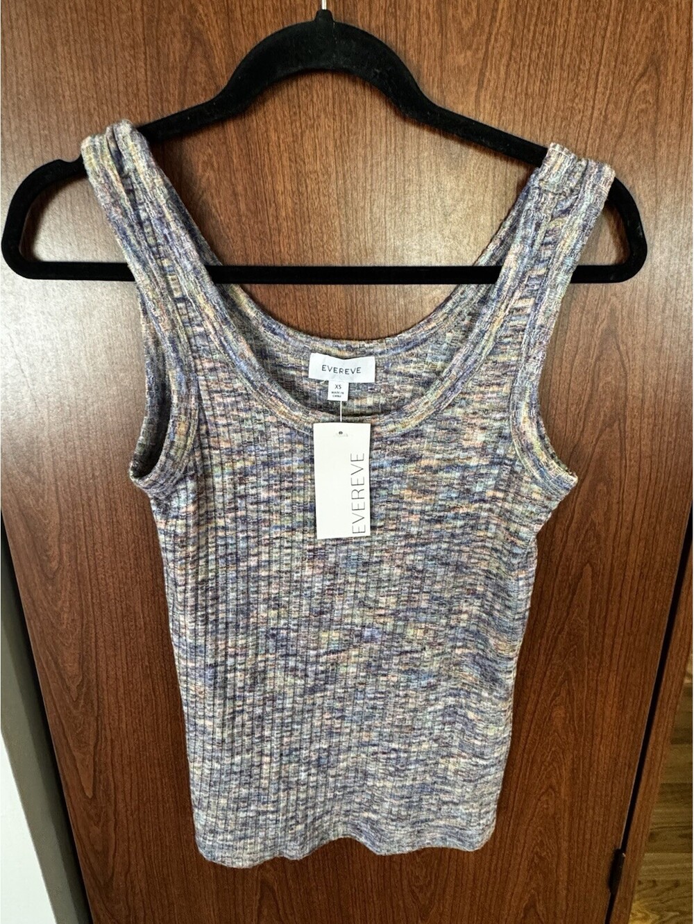 EVEREVE Hallie Marl Tank Women’s XS Multi Ribbed Sleeveless Top NWT $58
